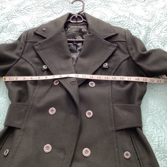Esprit women’s pea coat, wool, sz M, medium length, seaweed green - Picture 11 of 14